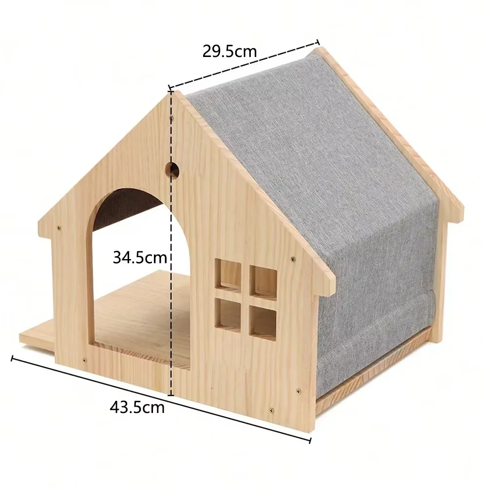 Parcours mural pour chat en bois – Étagères et maisons ajourées – Image 16