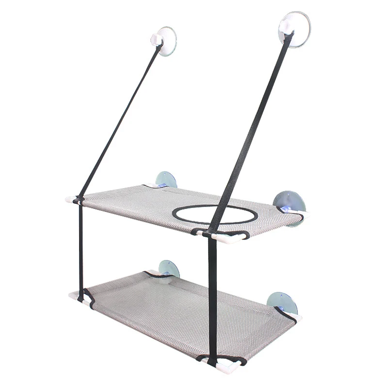 Hamac de fenêtre pour chat en mesh respirant – Ventouses, sans percer – Image 8