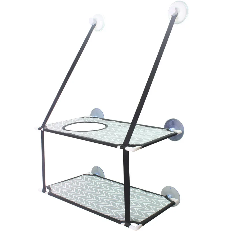 Hamac de fenêtre pour chat en mesh respirant – Ventouses, sans percer – Image 15