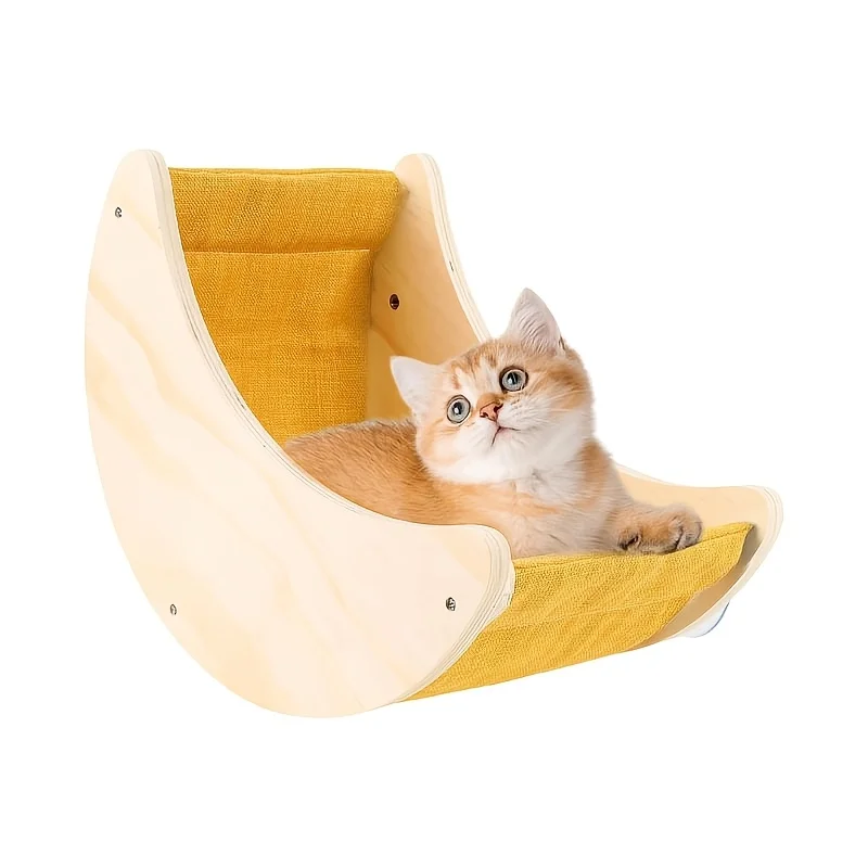 Hamac de fenêtre pour chat en bois – Ventouses, sans percer – Image 6