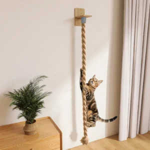 Griffoir mural pour chat – Tour à grimper en corde de jute robuste