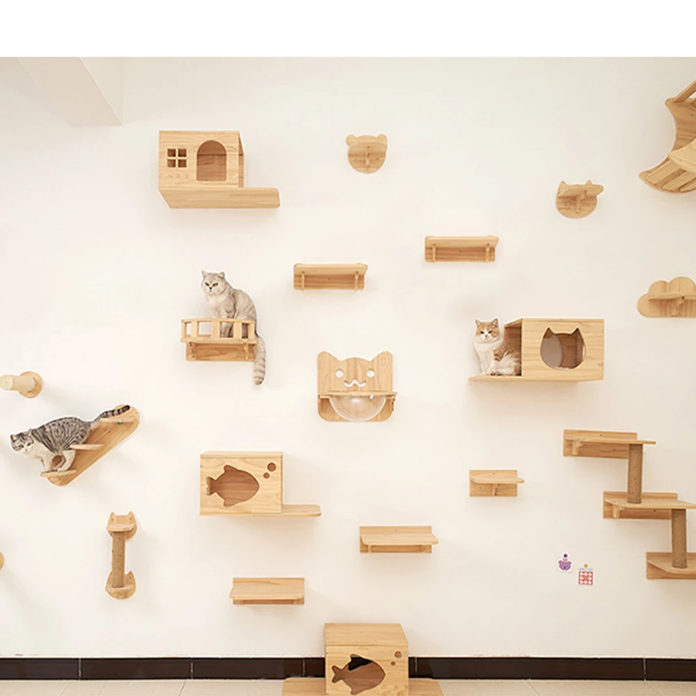 Étagères murales pour chat – Modules design tête de chat – Image 2
