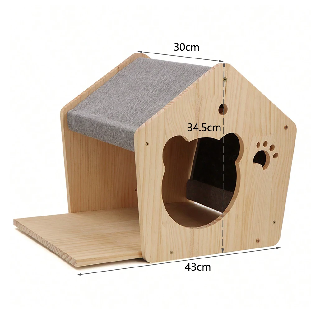 Maison murale pour chat – Cachette et perchoir mural en bois – Image 9